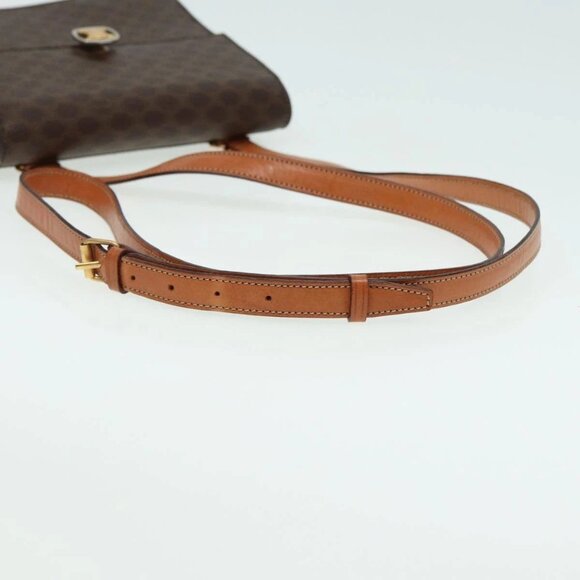 CELINE Macadam Canvas Shoulder Bag PVC Leather Brown Auth - Picture 5 of 16